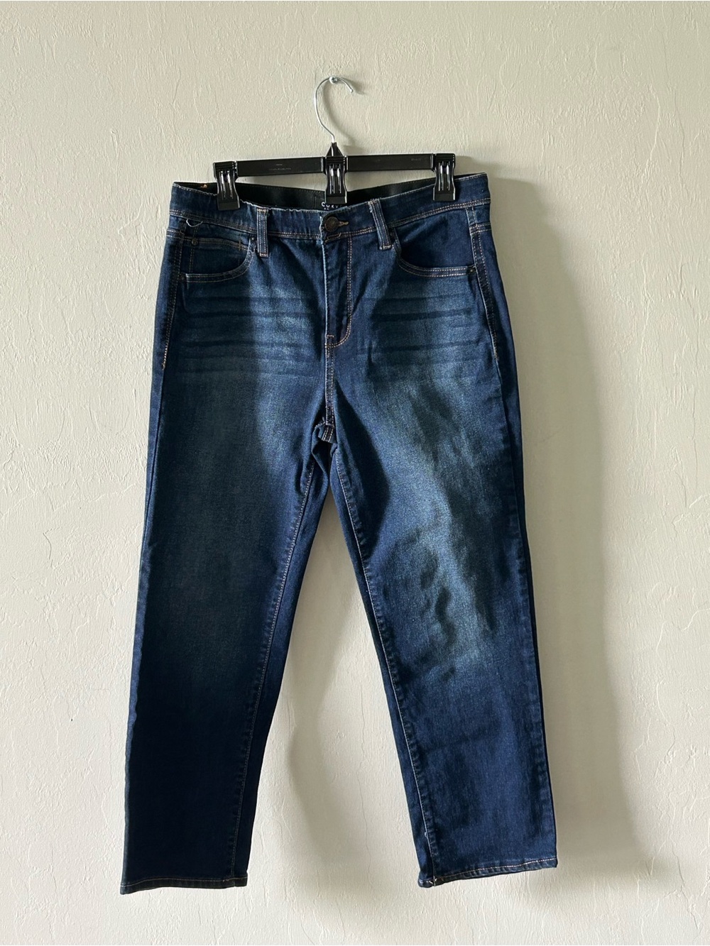 Curve Appeal Jeans Women's Sz 10/30 Stretch Waist Dark Wash High Rise Straight